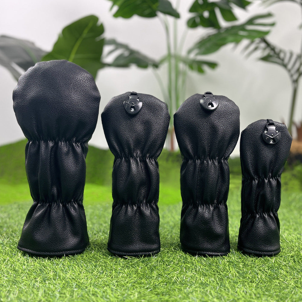 Golf Club Covers – Funny Black Skull Driver Headcover, Fairway Wood & Hybrid, Cool Golf Headcovers Leather Embroidery