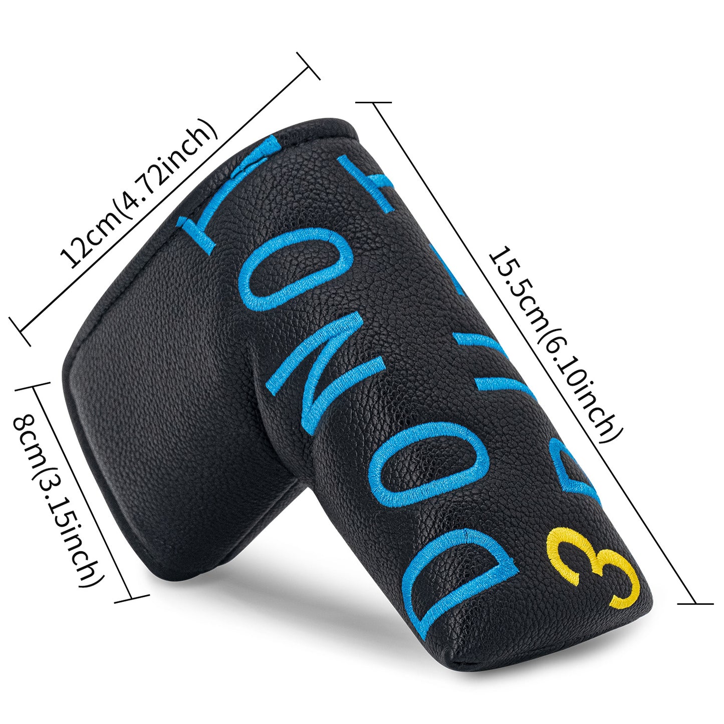 Golf Headcovers Golf Club Head Covers May The Course Be with You Style Elegant Embroidery Premium Leather Driver Fairway(FW) Wood Hybrid(UT) with Number Tags, Golf Mallet Putter Cover