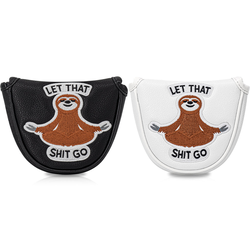 Golf Half Mallet Putter Cover Cartoon Embroidered Sloth  Magnetic Golf Head Covers
