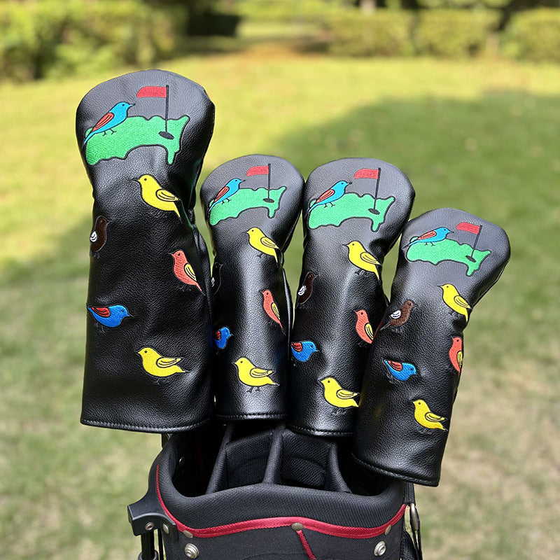3D Embroidery of Green and Bird Animal Golf Club Covers