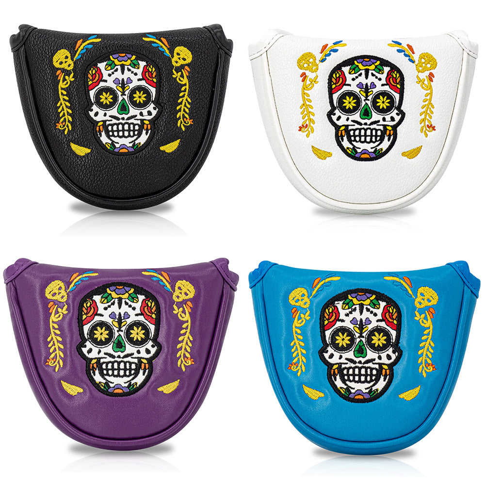 Personalized Day of the Dead Style skull putter cover