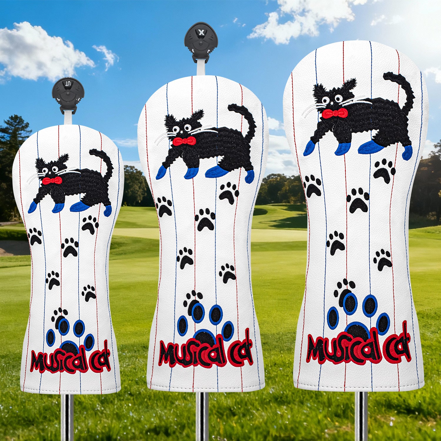 Cartoon Musical Cat Golf Club Head Covers