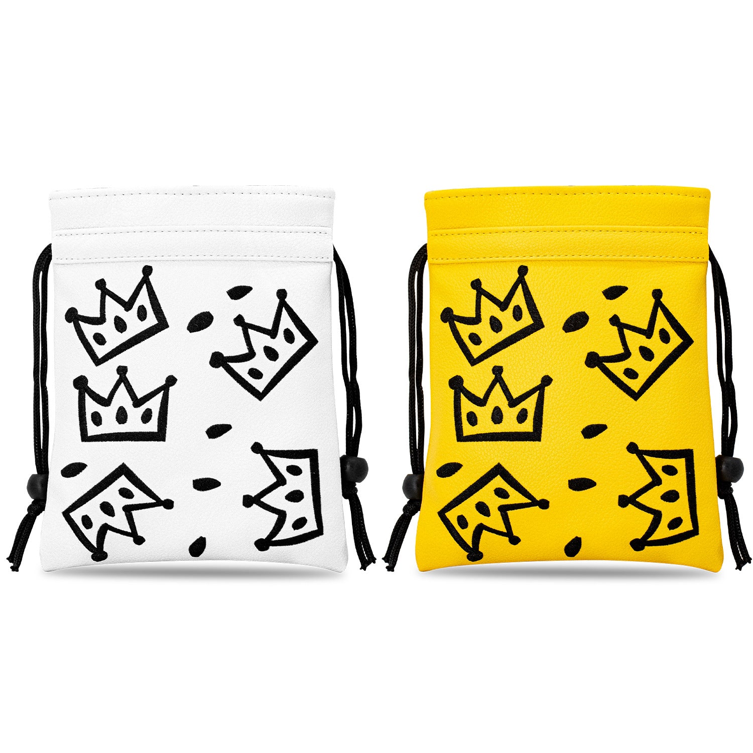 Crown Golf Valuables Pouch,Golf Pouch Bag with Drawstrings Tee Bag for Men Women