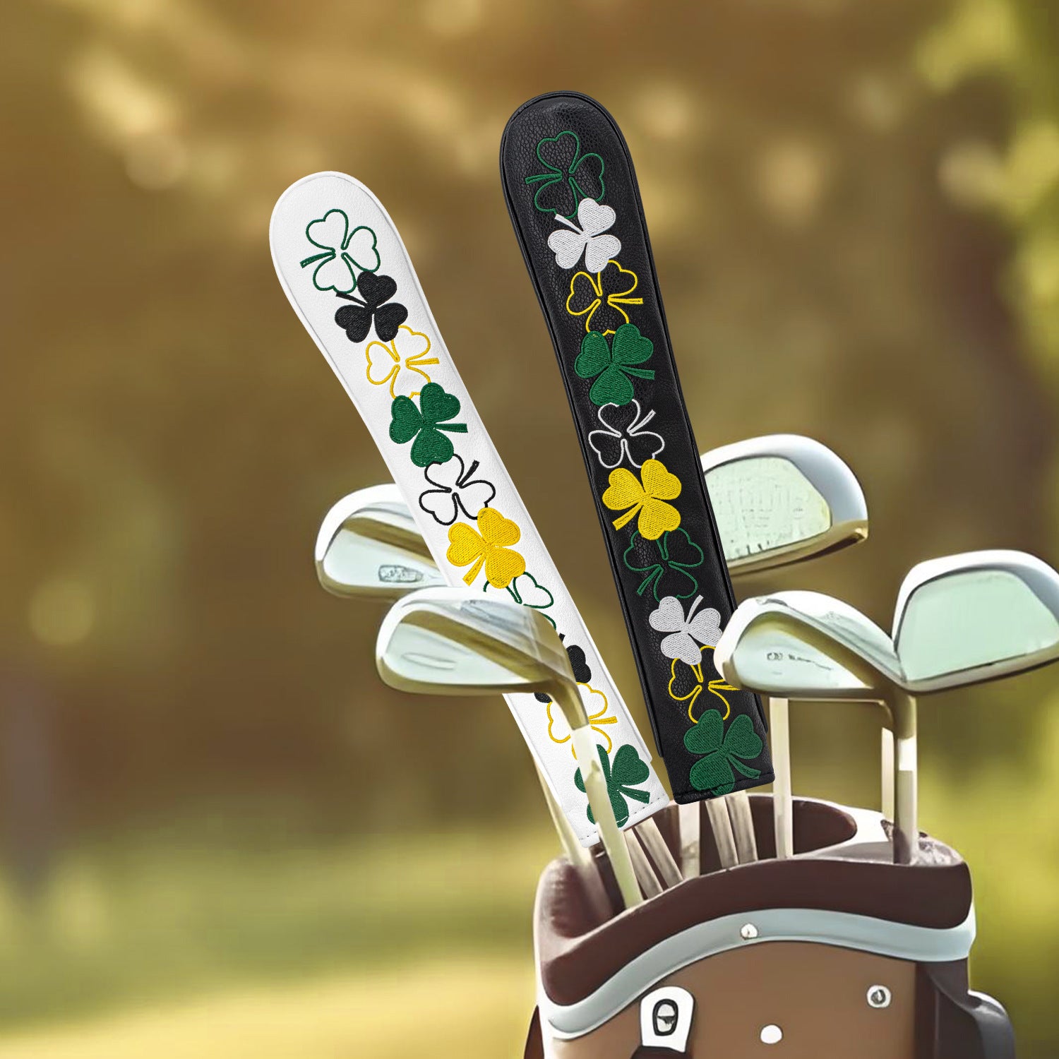 Four-Leaf Clover Embroidery alignment sticks golf cover
