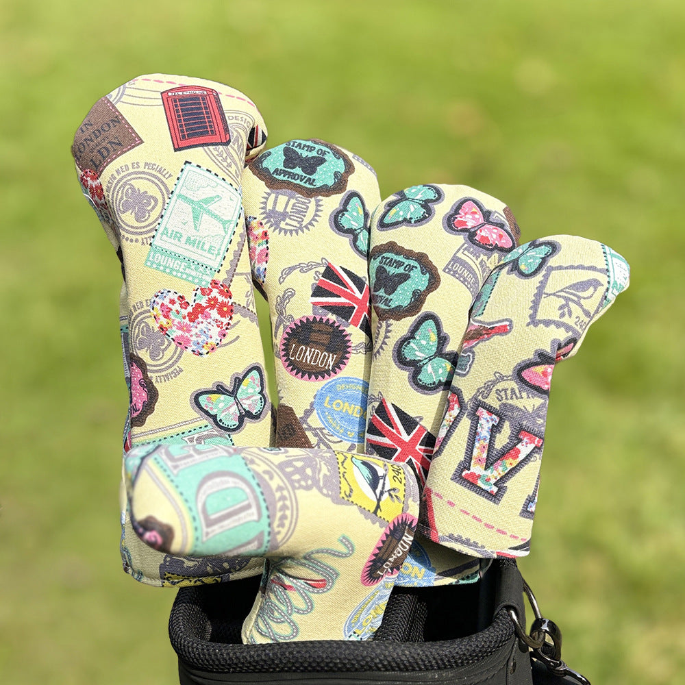 Colorful Printed Pattern Vintage Golf Club Covers