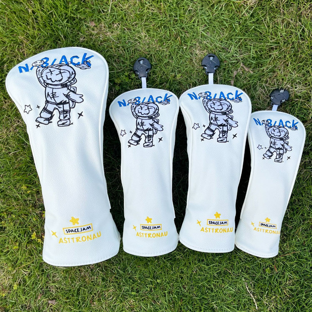 Cartoon Astronaut Embroidered Golf Driver Head Covers