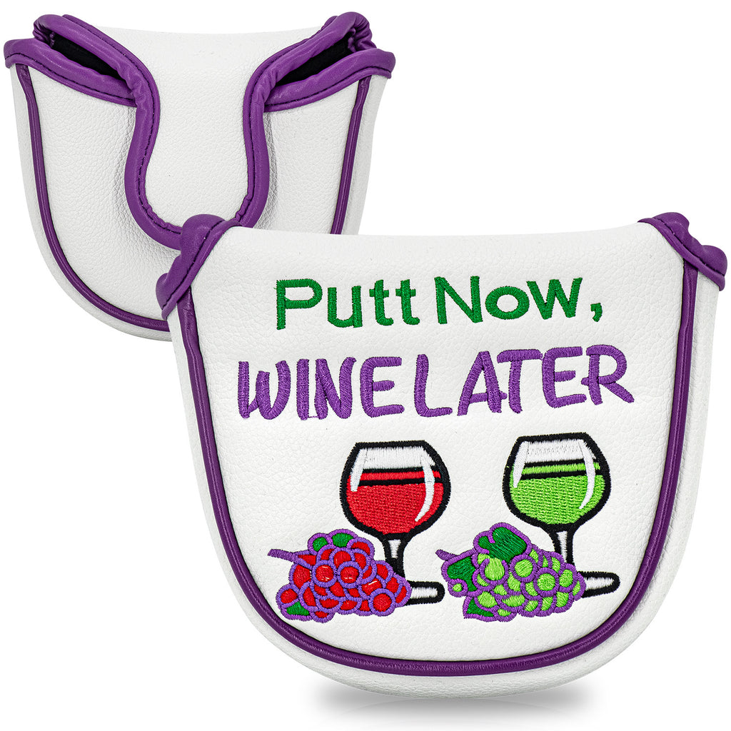 Fruit embroidery Golf Mallet Putter Cover Square Mallet Putter Cover with Strong Magnetic Closure