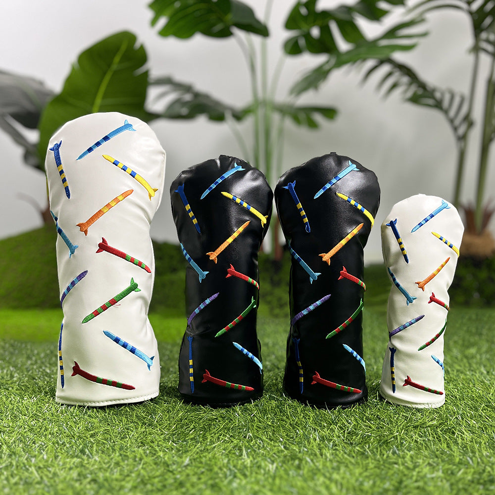 Golf Club Covers Colorful Tee Driver Cover Fairway Wood Headcover Hybrid Cover Leather 3 Wood Headcovers Mallet Putter Headcover Blade Putter Cover for Odyssey Scotty Cameron Taylormade