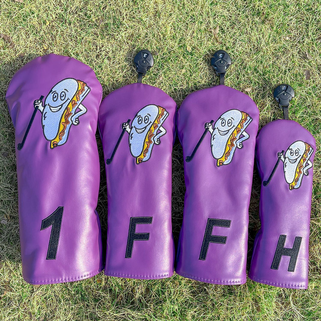Fun Food Hot Dog Purple Golf Club Head Covers