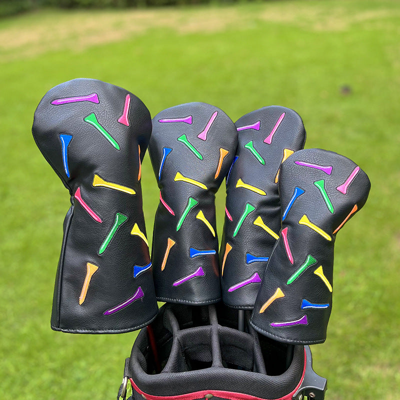 Colorful Golf Tees Custom Embroidered Golf Head Covers