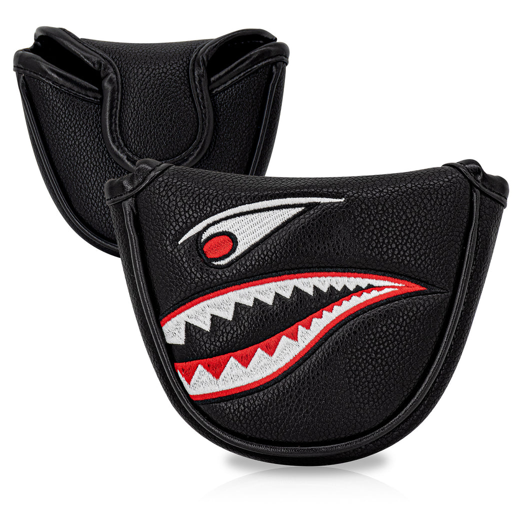 Shark Golf Club Mallet Putter Head Cover Leather Golf Clubs Headcovers