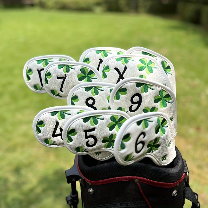 Four-Leaf Clover Embroidered golf club iron covers