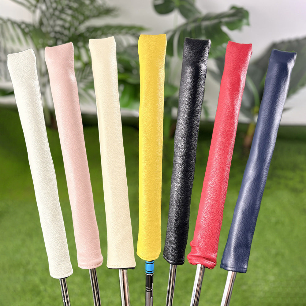 Minimalist Solid-Color PU Leather lignment sticks golf cover