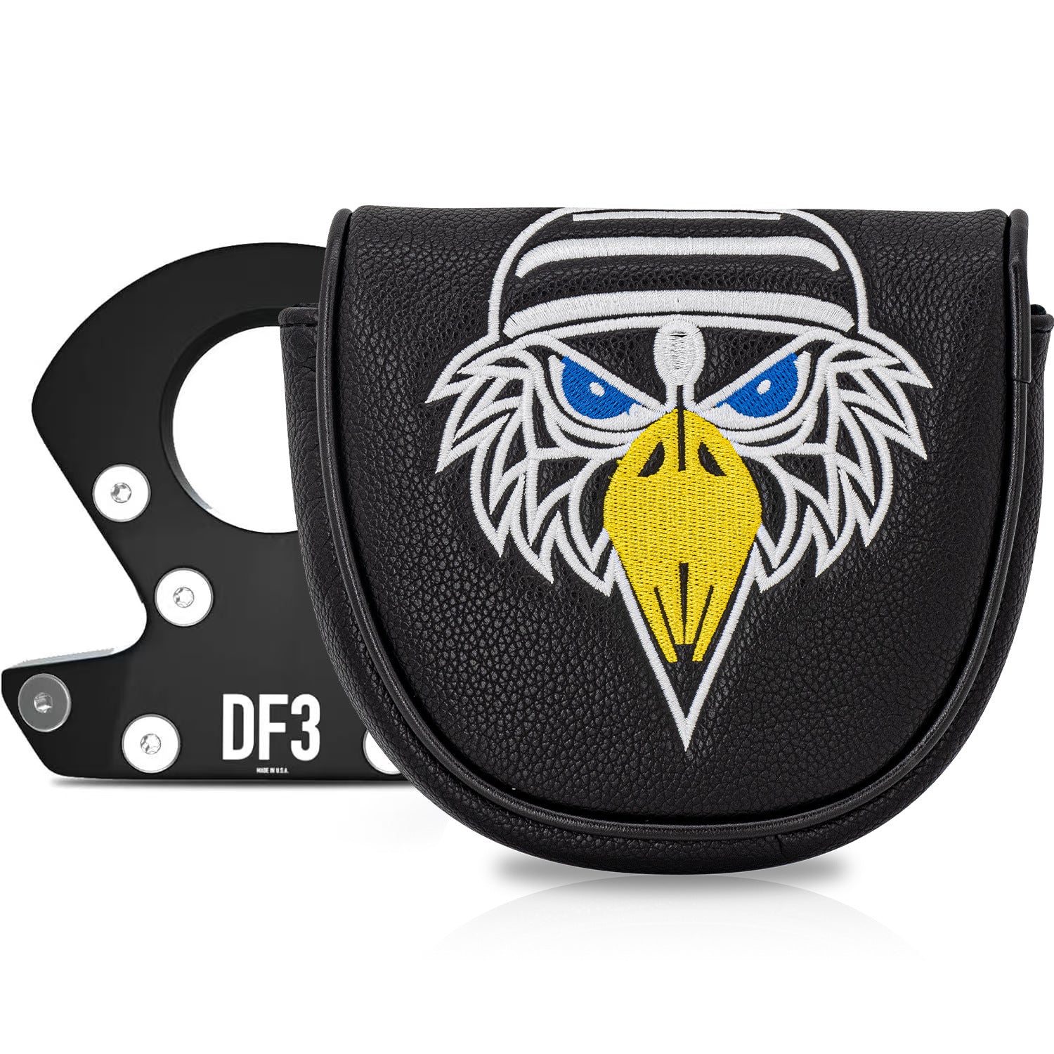 Embroidered eagle head custom putter covers