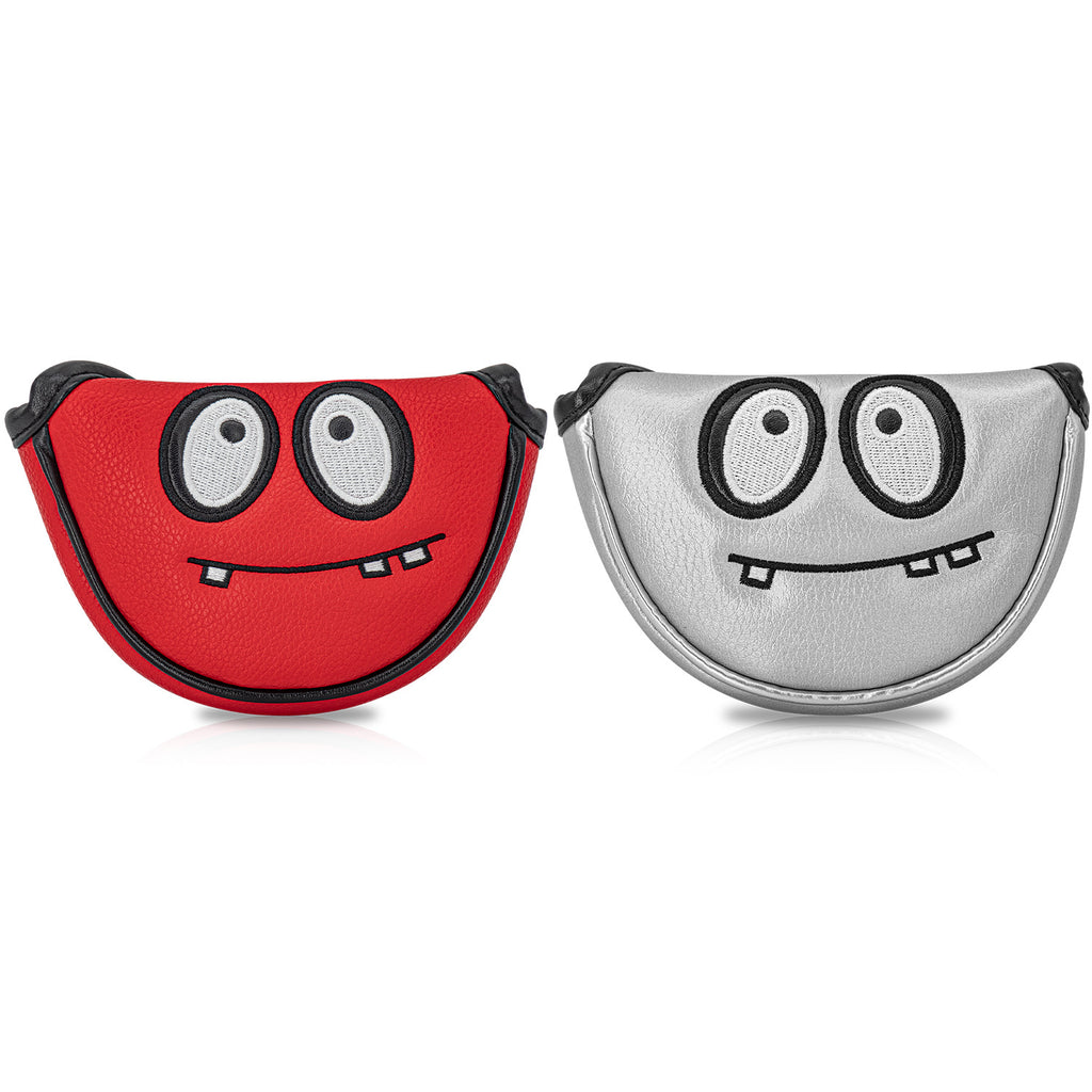 Funny Little Monster Leather Mallet Putter Covers Golf Head Covers