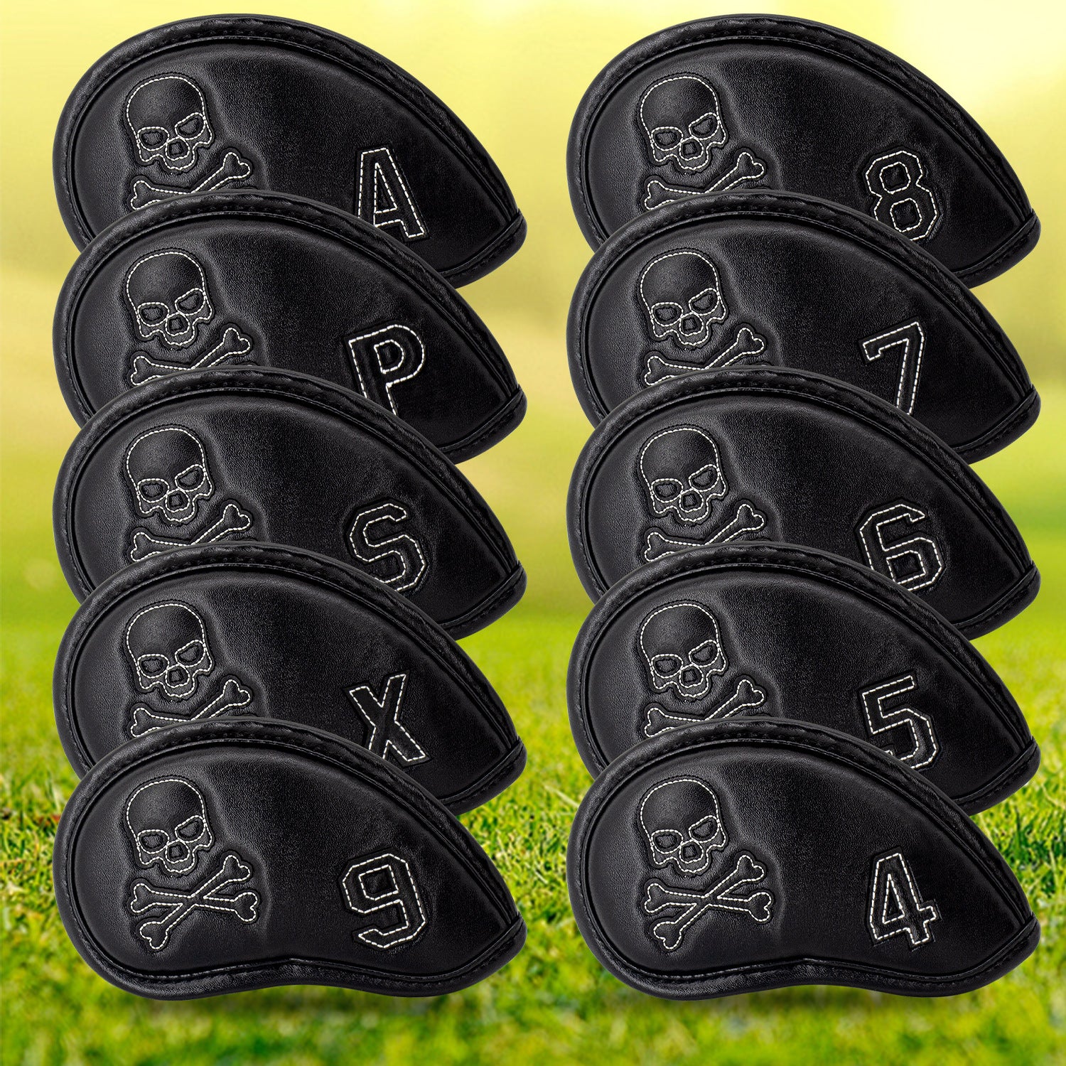 Skull Pattern Embroidery head covers for golf irons