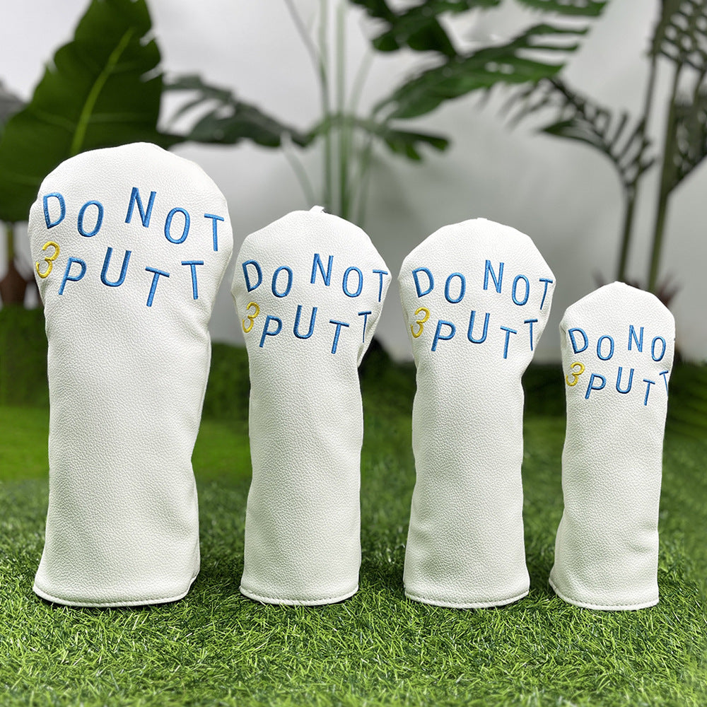 Golf Headcovers Golf Club Head Covers May The Course Be with You Style Elegant Embroidery Premium Leather Driver Fairway(FW) Wood Hybrid(UT) with Number Tags, Golf Mallet Putter Cover