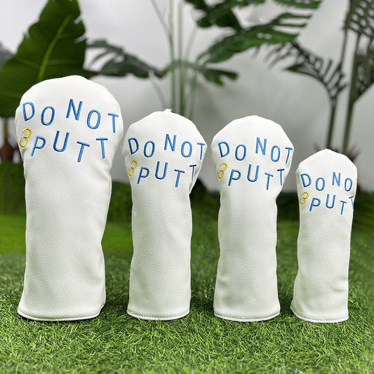 Golf Headcovers Golf Club Head Covers May The Course Be with You Style Elegant Embroidery Premium Leather Driver Fairway(FW) Wood Hybrid(UT) with Number Tags, Golf Mallet Putter Cover