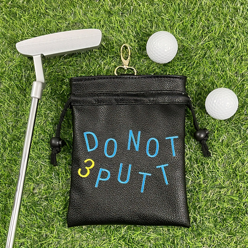 Valuables pouch for golf bag DO NOT 3 PUTT" letter embroidery for Men Women