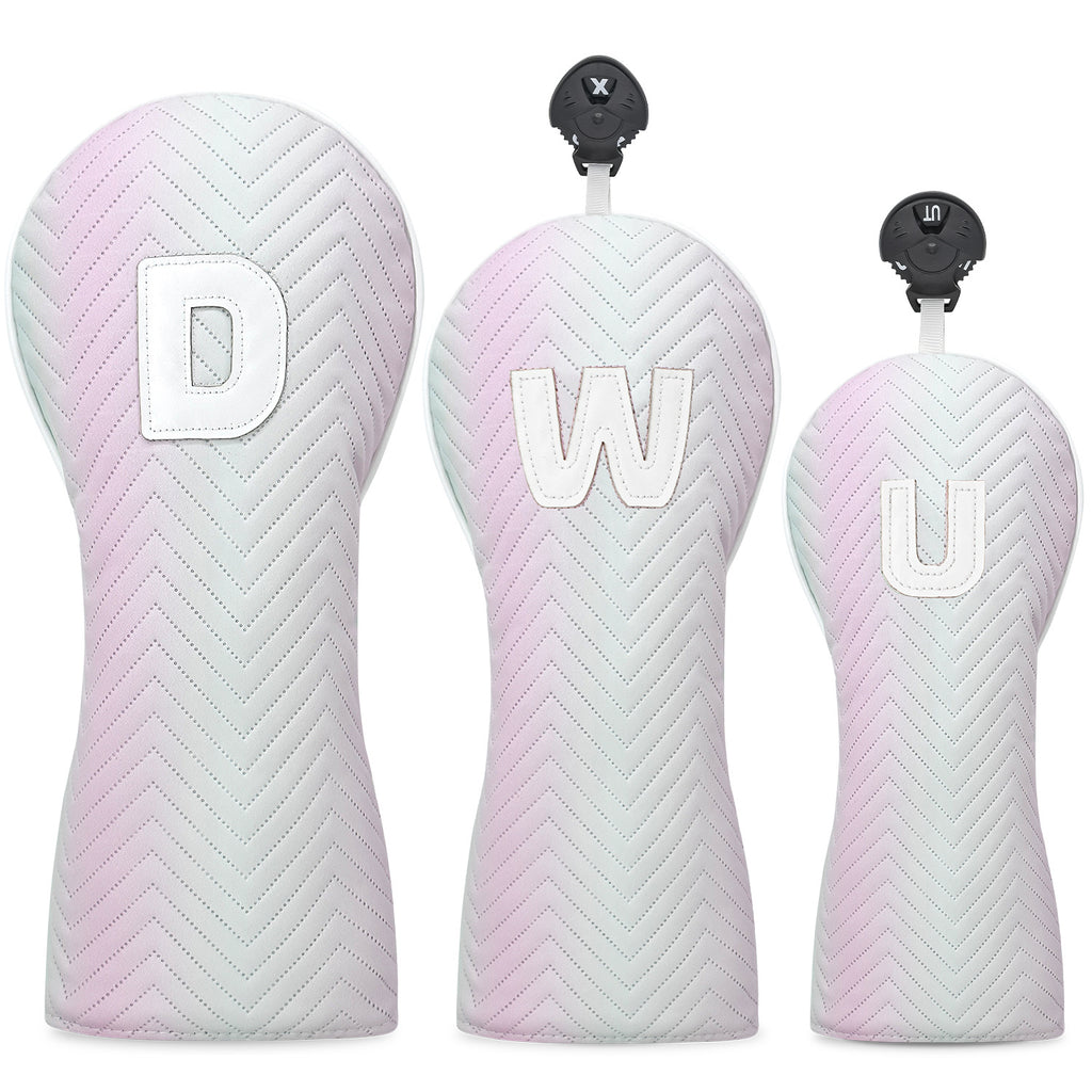 Women's Golf Club Covers Pink-Green Gradient Embroidery