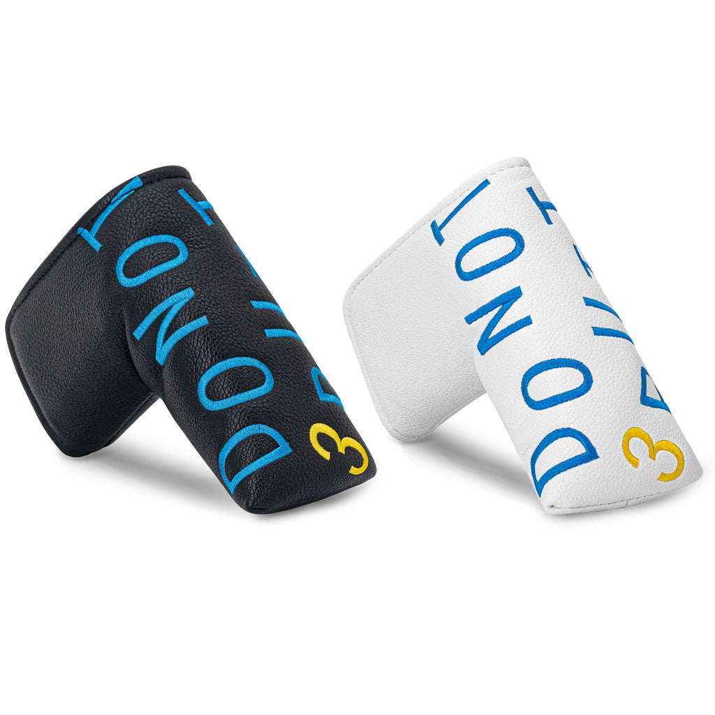 Letter-Embroidered PU Leather magnetic putter cover mallet
