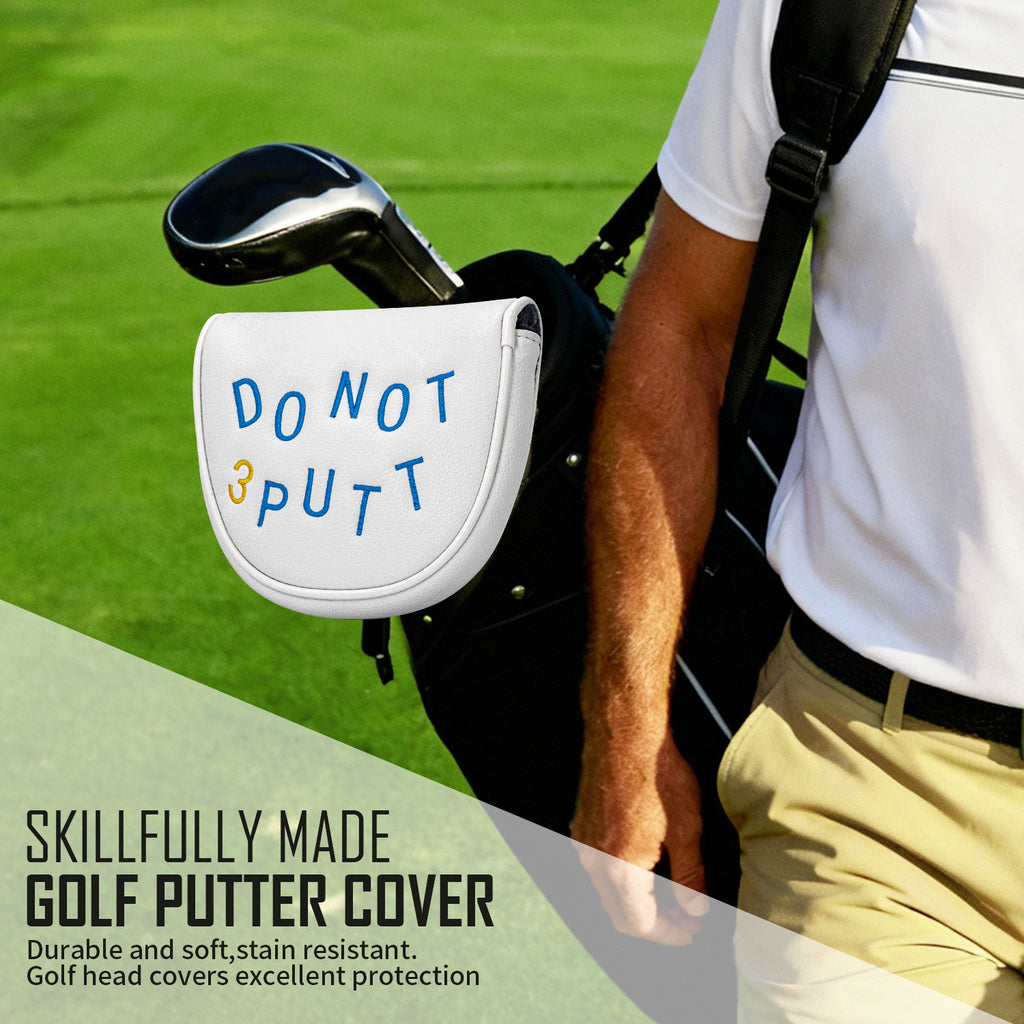 Golf Club Covers Driver Cover Fairway Wood Cover Hybrid Cover Leather Mallet Putter Cover Blade Iron Cover