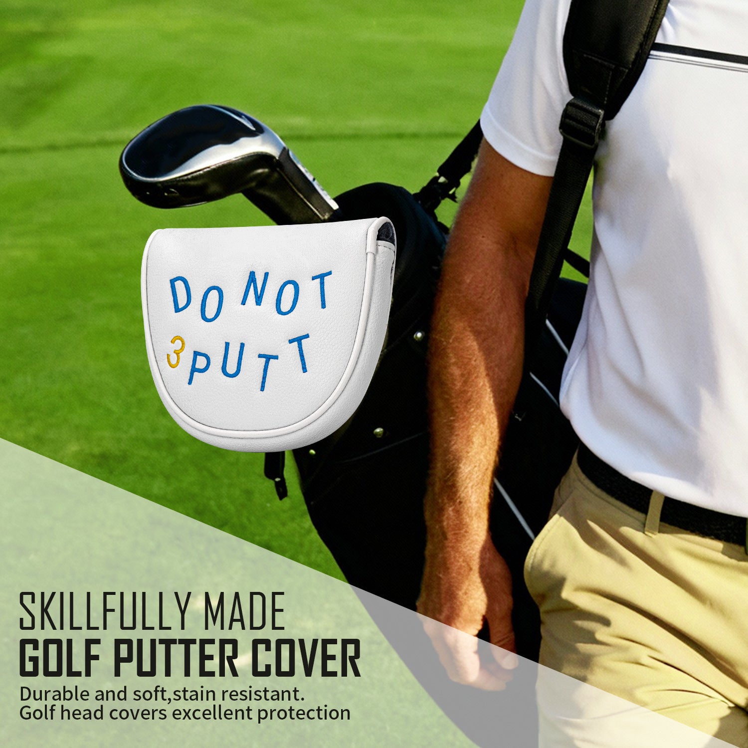 Golf Club Covers Driver Cover Fairway Wood Cover Hybrid Cover Leather Mallet Putter Cover Blade Iron Cover