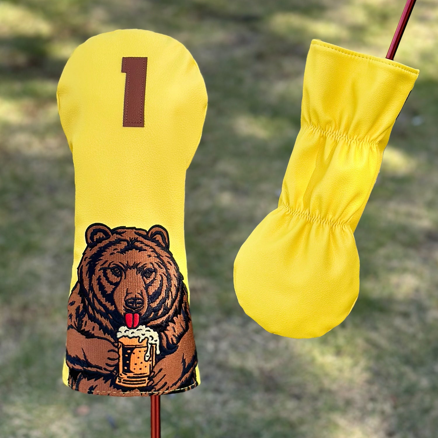 Animal Golf Club Covers Cartoon Brown Bear Embroidery