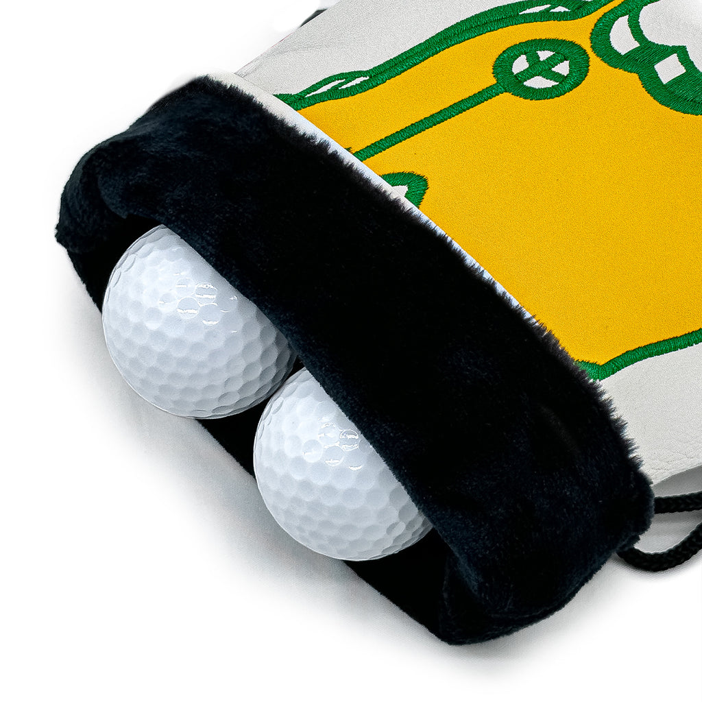 Golf Valuables Pouch Bag Green map embroidery Drawstring Bag