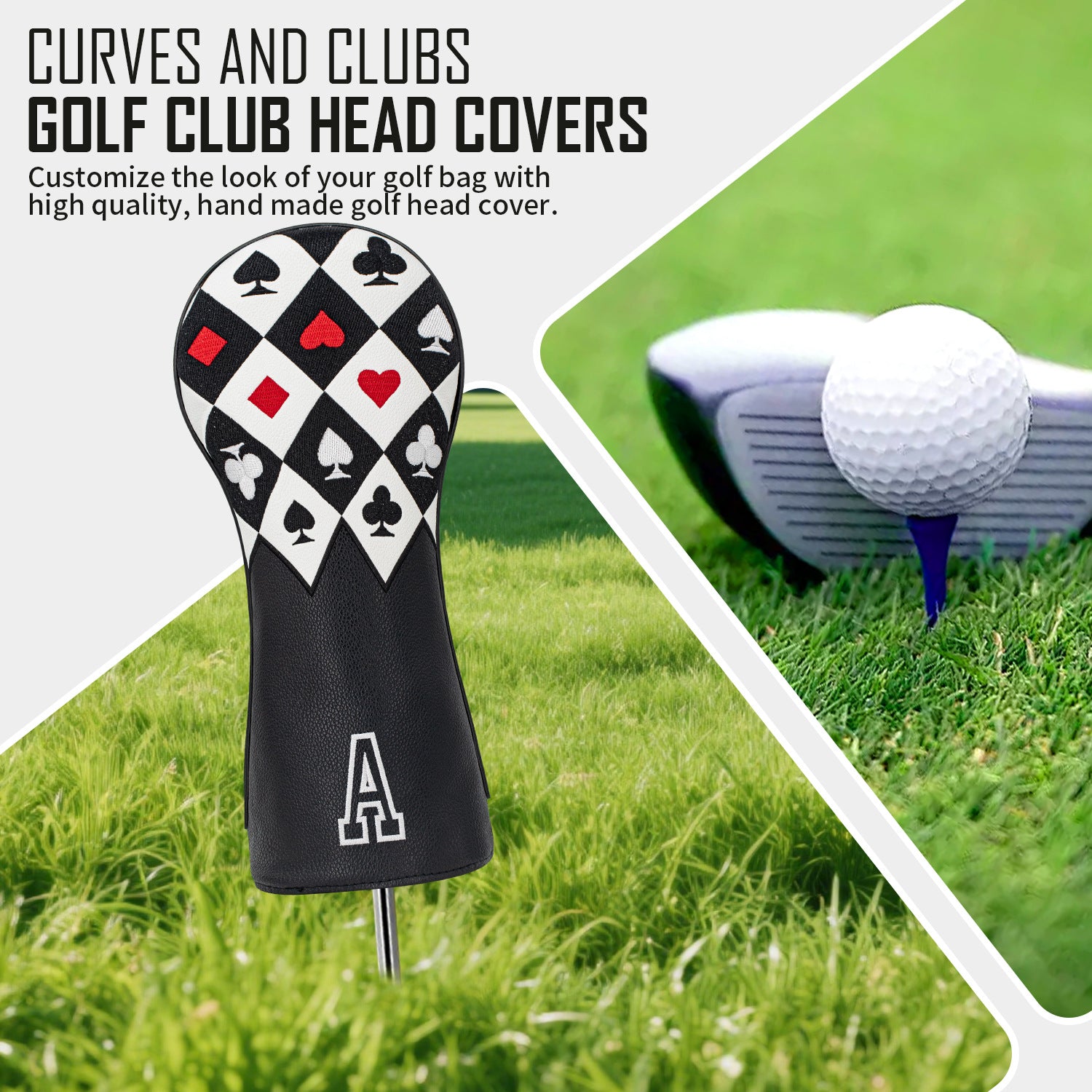 Vintage Poker Golf Club Head Covers Leather Golf Headcover