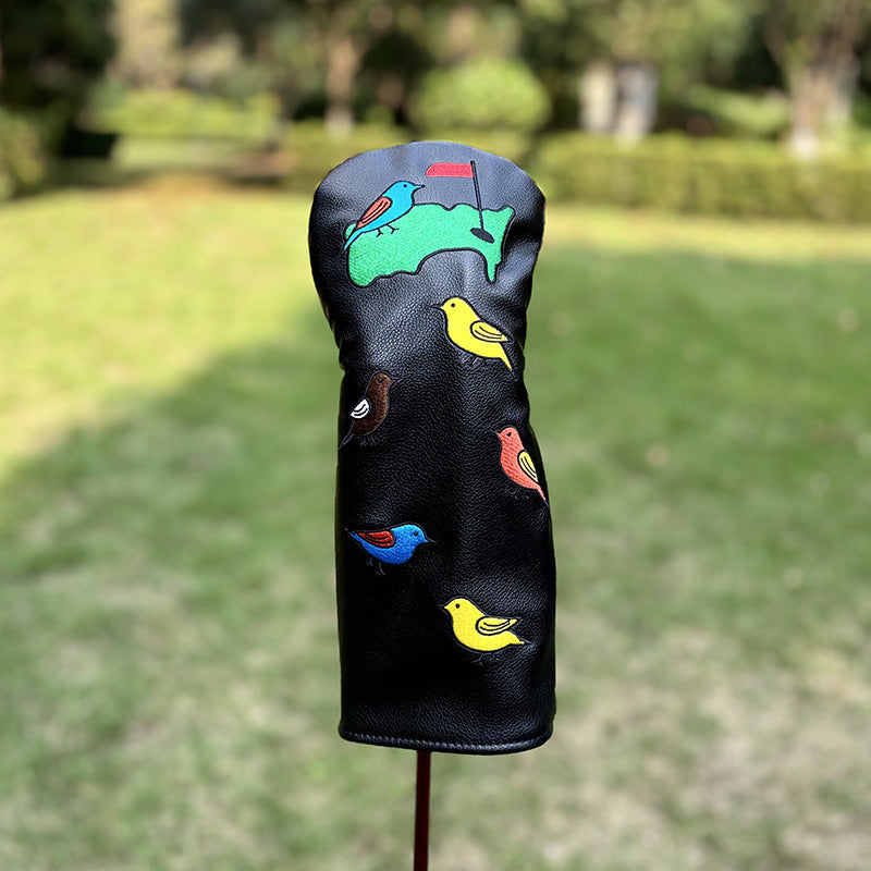Funny Golf Club Head Cover Driver Headcover Fairway Wood Headcover Hybrid Club Cute Bird Embroidered Unisex Golf Club Cover