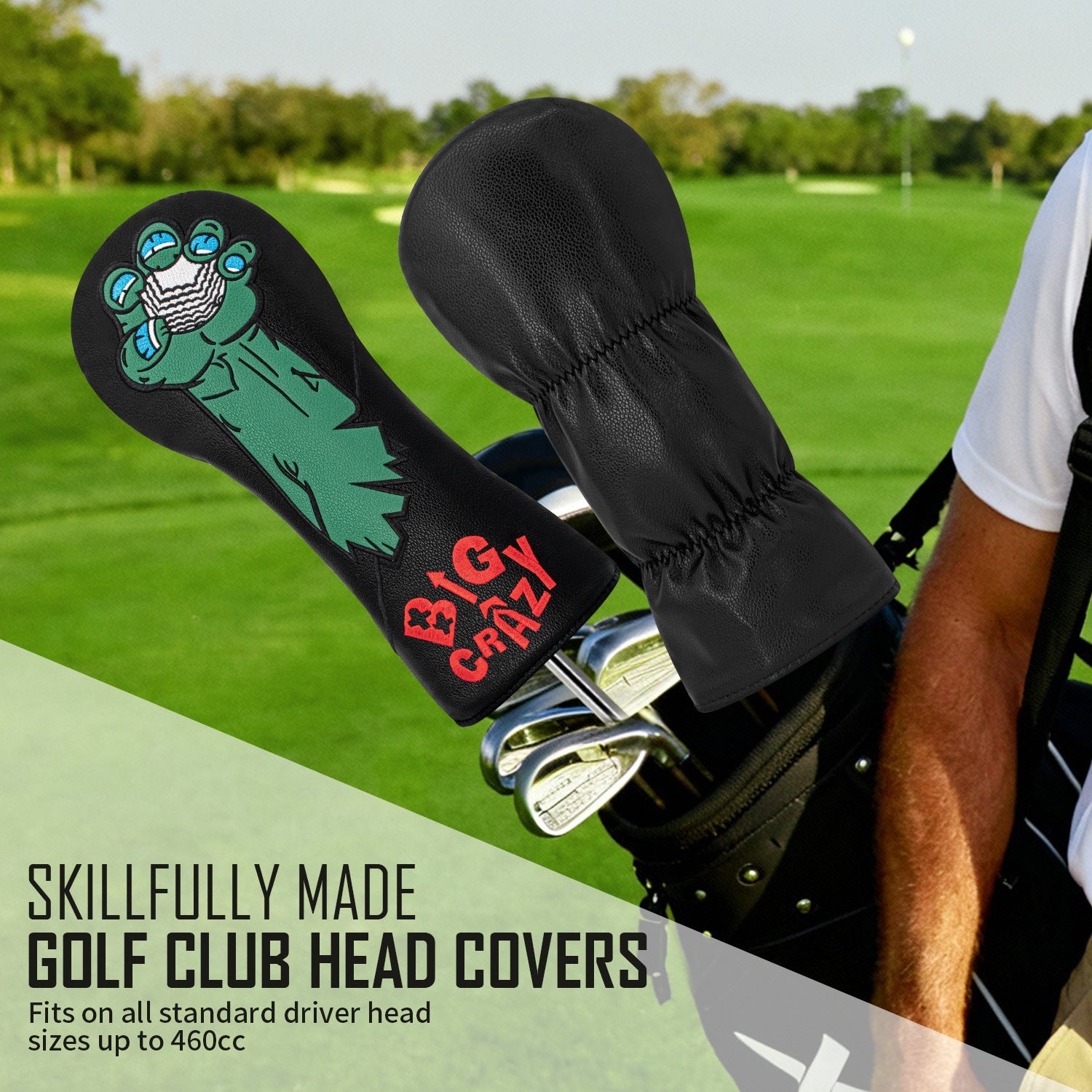 Personalized Golf Head Monster Claw Embroidery Covers for Men Women