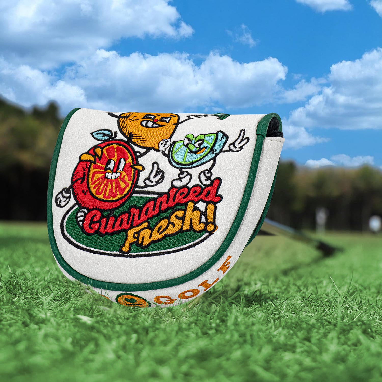 Golf Half Mallet Putter Cover Headcover  Creative Fruit Embroidery Gift for Men Women