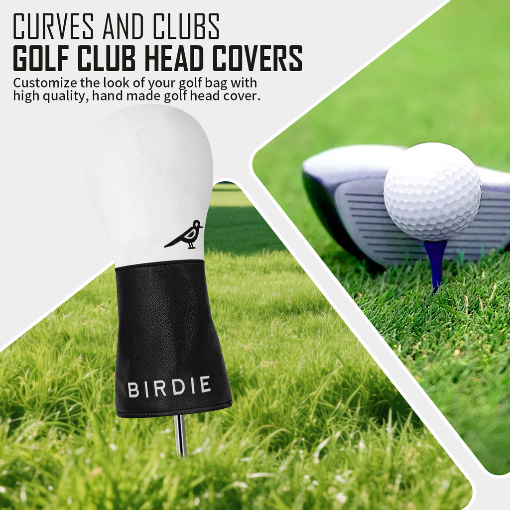 Birdie Embroidery Design Golf Club Headcovers Leather Wood Head Cover