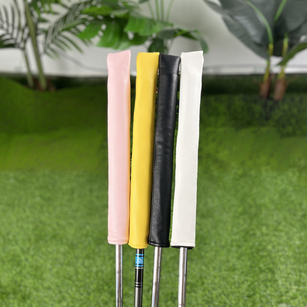 Minimalist Solid-Color PU Leather lignment sticks golf cover