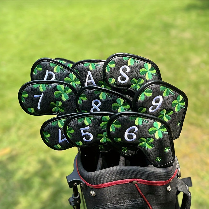 Four-Leaf Clover Embroidered golf club iron covers
