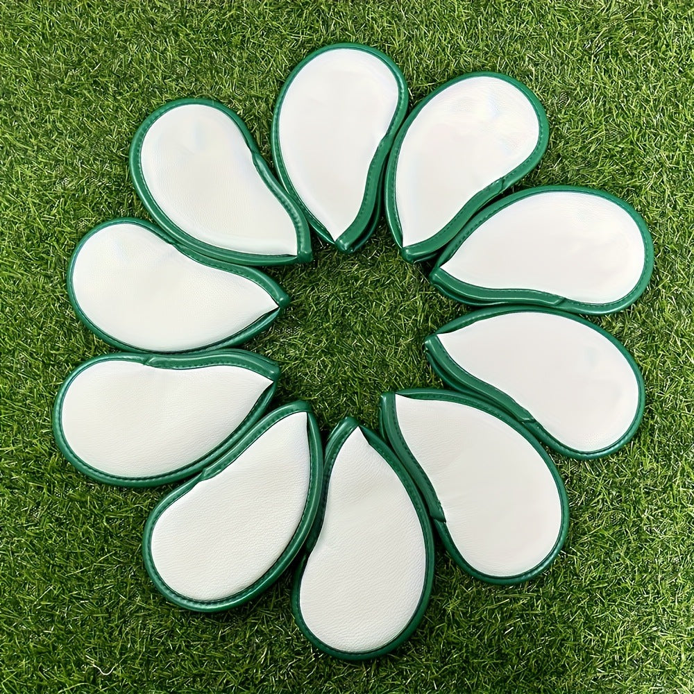 Golf Iron Covers for Golf Clubs 10pcs Golf Iron Headcovers Lucky Clover Golf Club Head Covers for Iron with Magic Tape Fit All Brands