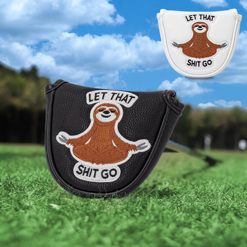 Golf Half Mallet Putter Cover Cartoon Embroidered Sloth  Magnetic Golf Head Covers