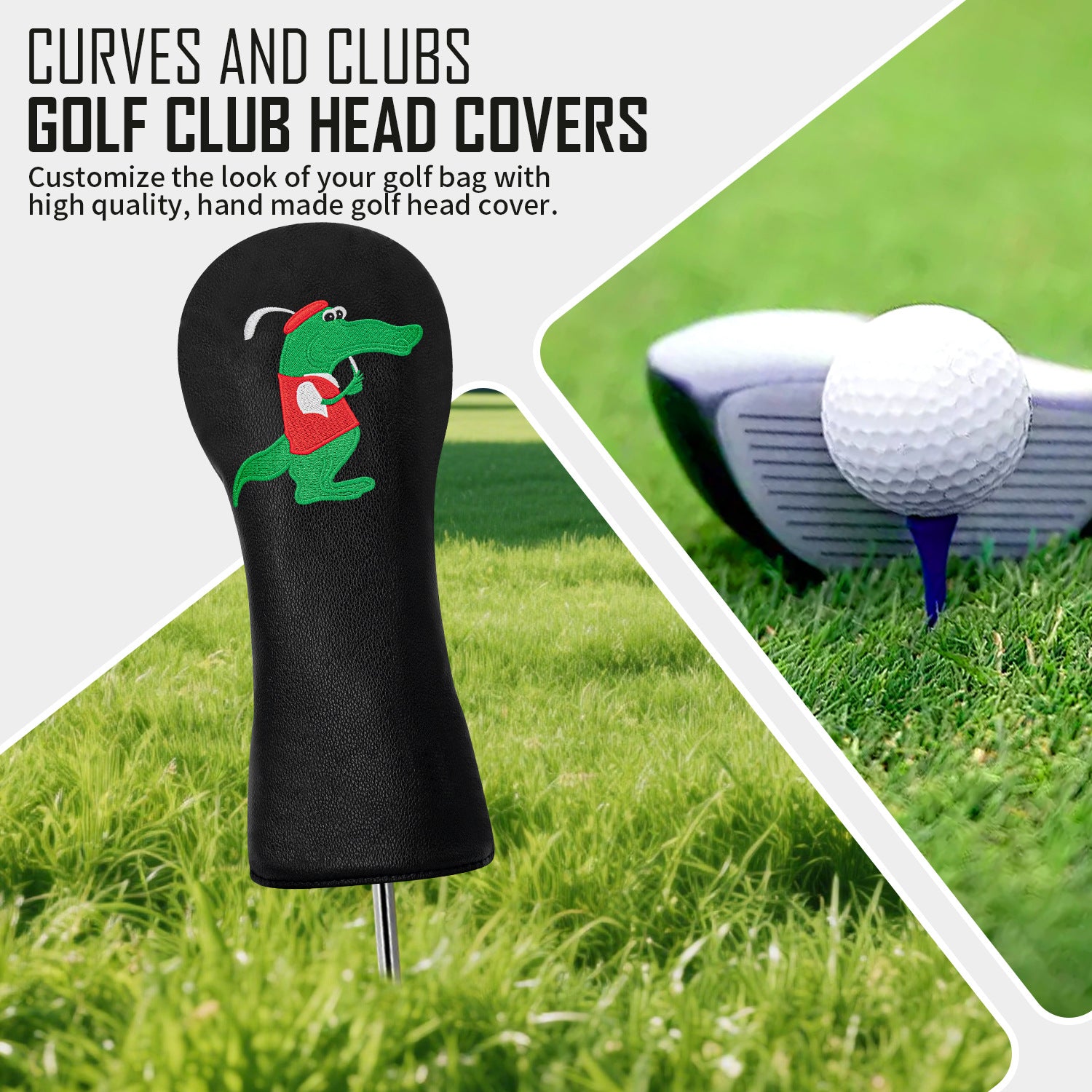 Golf Crocodile Embroidery Golf Club Head Covers Driver Golf Club Headcove