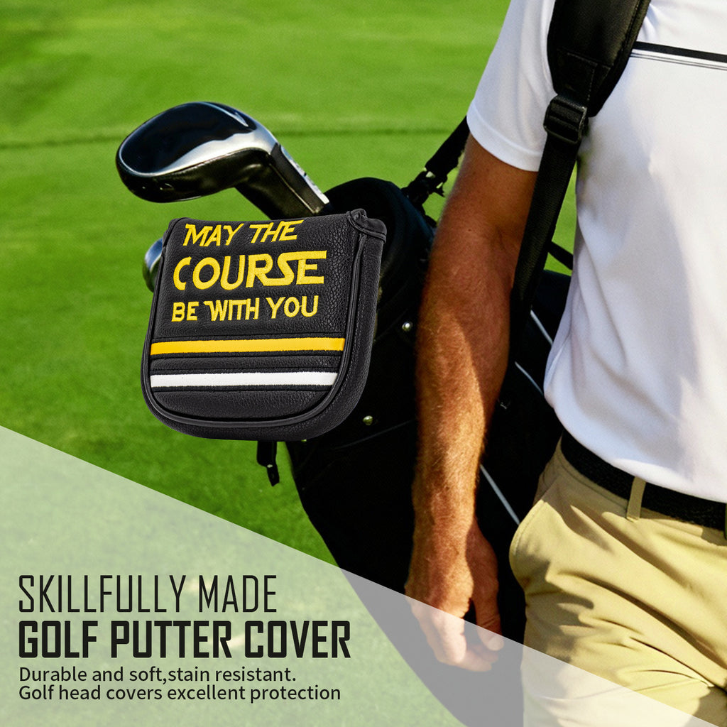 Golf Mallet Putter Cover  Golf Club Cover with Strong Magnetic Closure