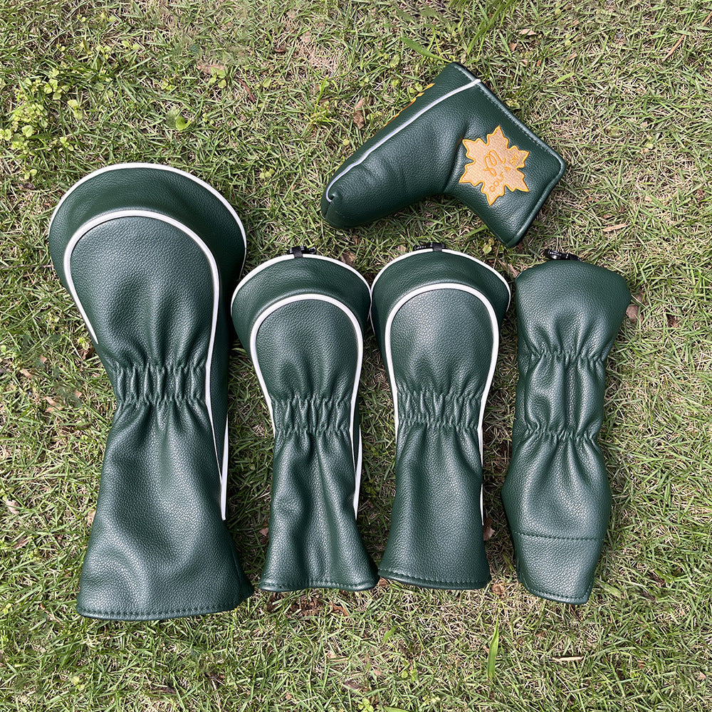 New Arrival Golf Headcovers Golf Club Head Covers May The Course Be with You Style Elegant Embroidery Premium Leather Driver Fairway(FW) Wood Hybrid(UT) with Number Tags, Golf Mallet Putter Cover