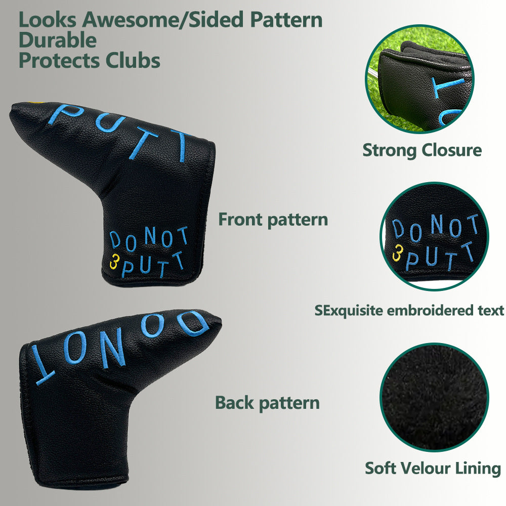 Letter-Embroidered PU Leather magnetic putter cover mallet