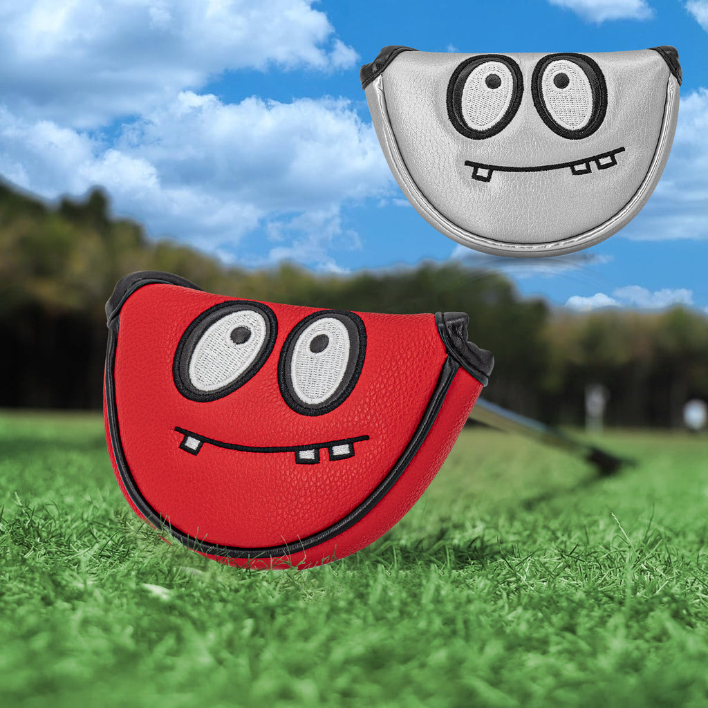 Funny Little Monster Leather Mallet Putter Covers Golf Head Covers