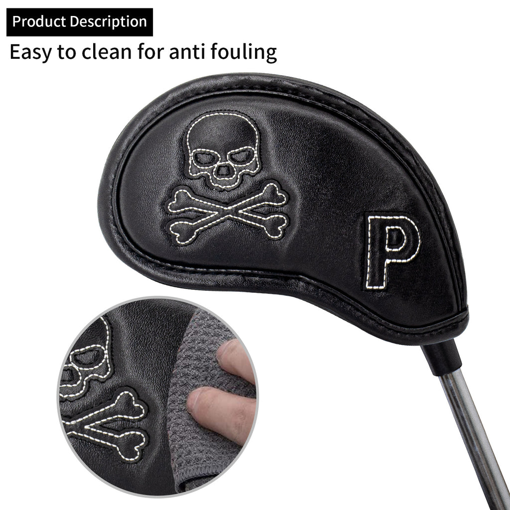 Skull Pattern Embroidery head covers for golf irons