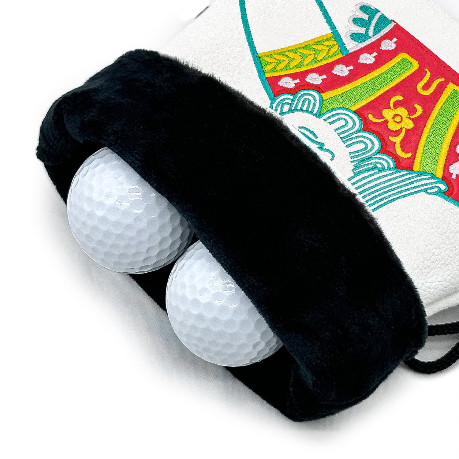 Golf Valuables Pouch Poker Embroidery Golf Pouch Bags with Drawstrings Leather Golf Tee Bag Pouchs