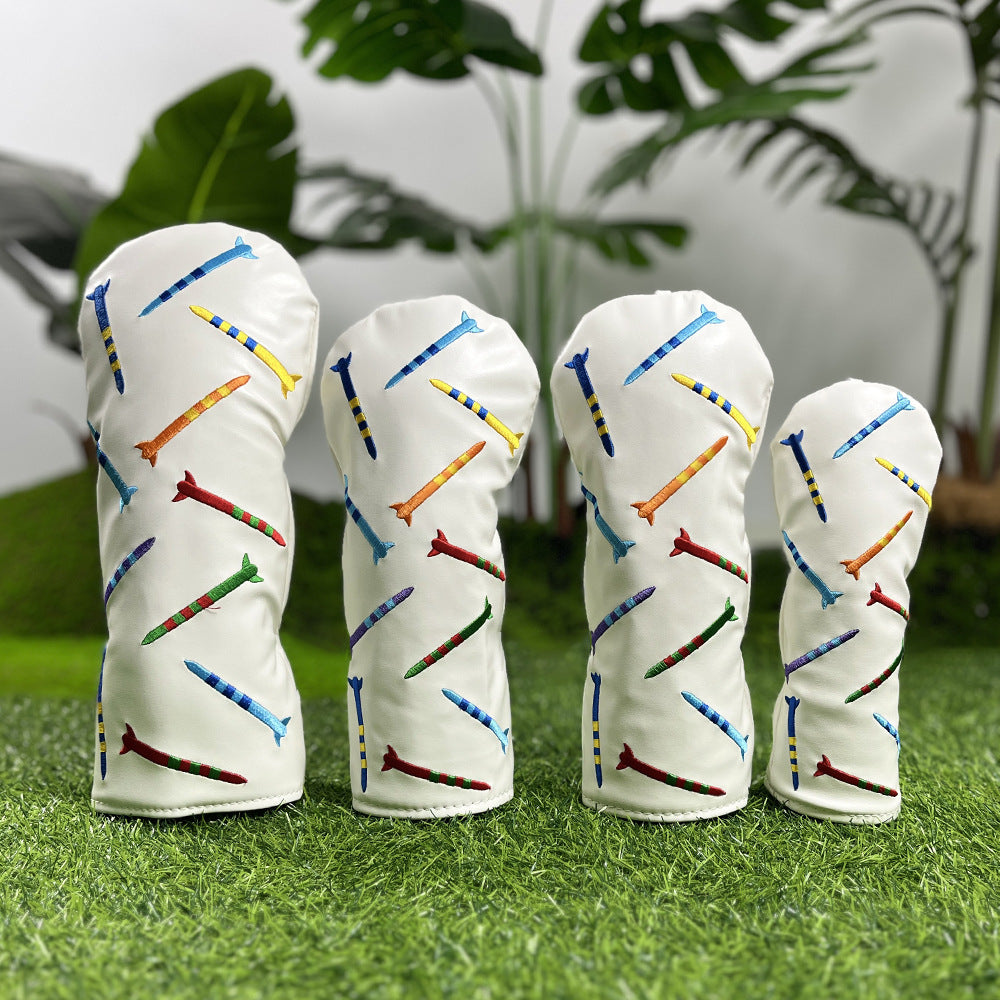 Golf Club Covers Colorful Tee Driver Cover Fairway Wood Headcover Hybrid Cover Leather 3 Wood Headcovers Mallet Putter Headcover Blade Putter Cover for Odyssey Scotty Cameron Taylormade