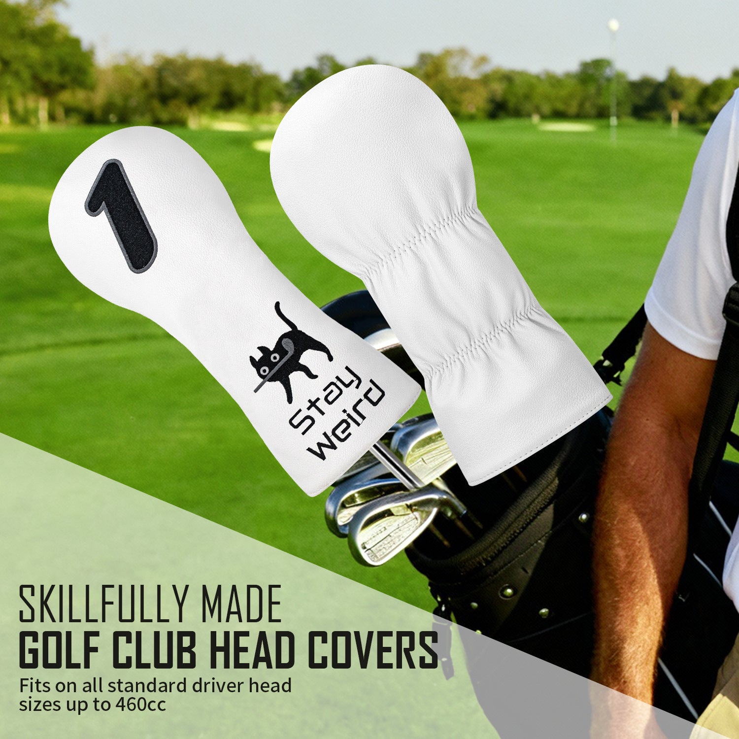 Fun Cat Golf Head Covers Premium PU Leather