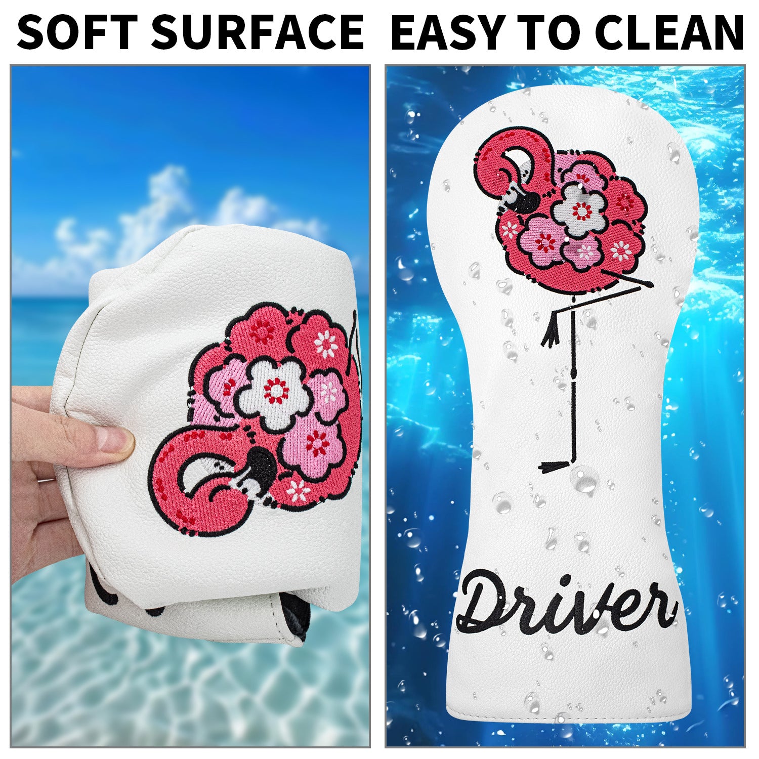 Flamingo Golf Head Cover PU Leather for All Brand