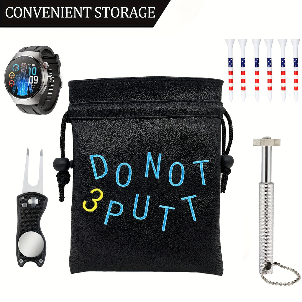 Valuables pouch for golf bag DO NOT 3 PUTT" letter embroidery for Men Women