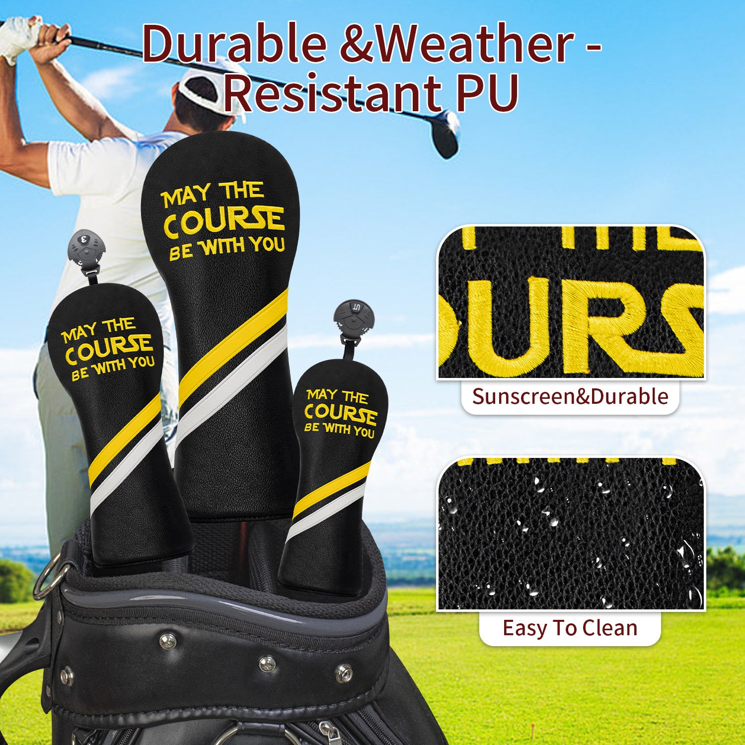 Personalized Club Head Covers Letter Embroidery for Men Women